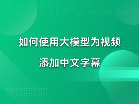 如何使用大模型为视频添加中文字幕